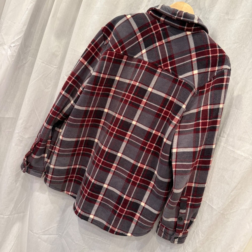 Freedom Foundry Mens Sherpa Lined Fleece Flannel Shirt Jacket Grey Plaid XL - Picture 5 of 5